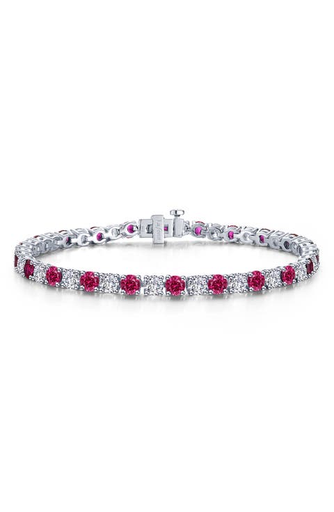 Alternating Simulated Diamond Tennis Bracelet