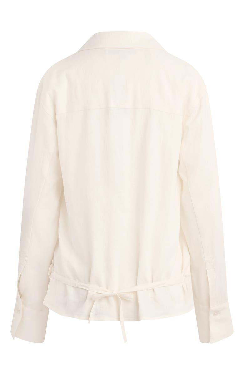 Hudson Jeans Cotton Blend Wrap Shirt, Alternate, color, Ecru
