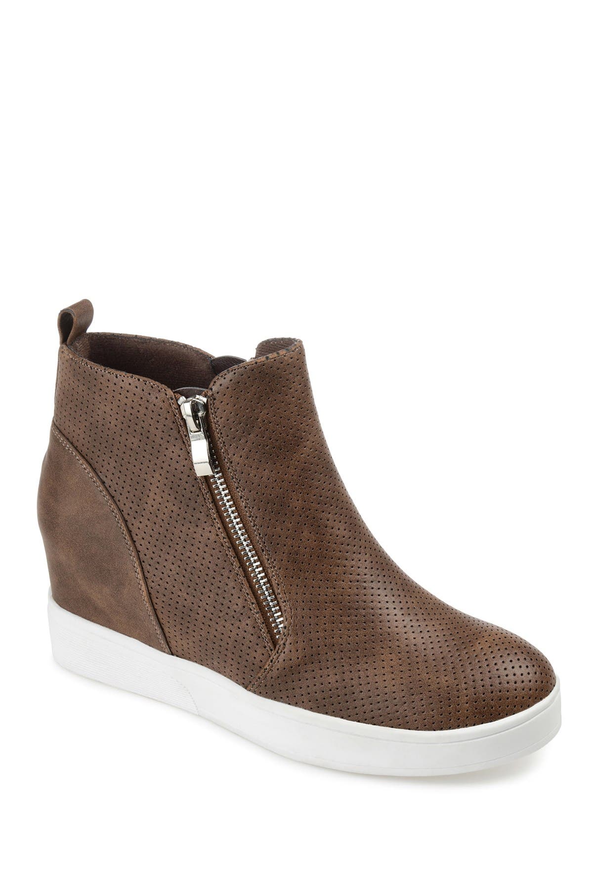 Journee Collection JOURNEE Pennelope Wedge Heel Sneaker, Alternate, color, Brown