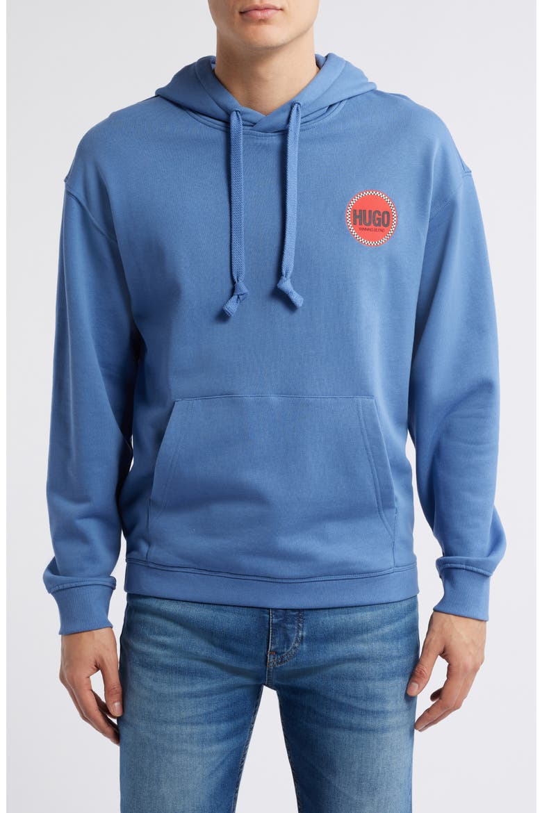 Decrincio Logo Graphic Hoodie, Main, color, OPEN BLUE