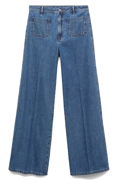 Mango Patch Pocket High Waist Wide Leg Jeans
