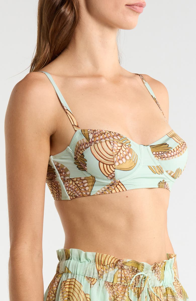 Ulla Johnson Zahara Bra Cup Bikini Top, Alternate, color, Water Blossoms