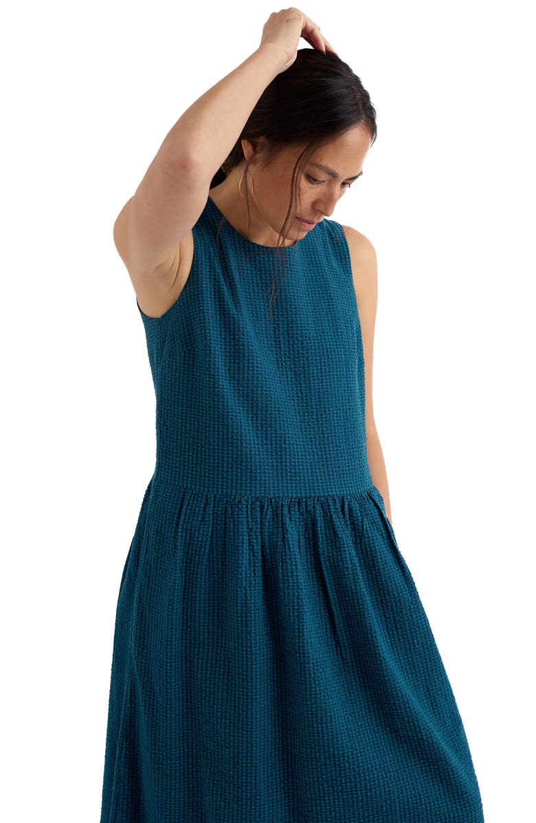 Seasalt Cornwall Brouse Gingham Sleeveless Organic Cotton Midi Dress, Alternate, color, Gingham Sea Cave