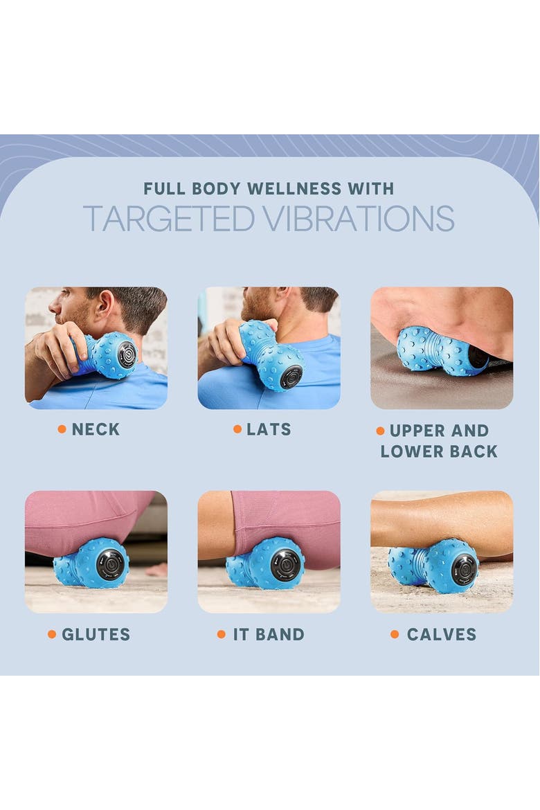 Velocity Vibrating Peanut Massage Ball  4Speed Deep Tissue Recovery Roller, Alternate, color, Blue