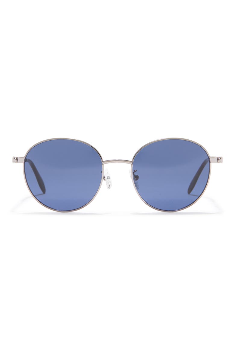 Alexander McQueen 54mm Round Sunglasses, Main, color, RUTHENIUM RUTHENIUM