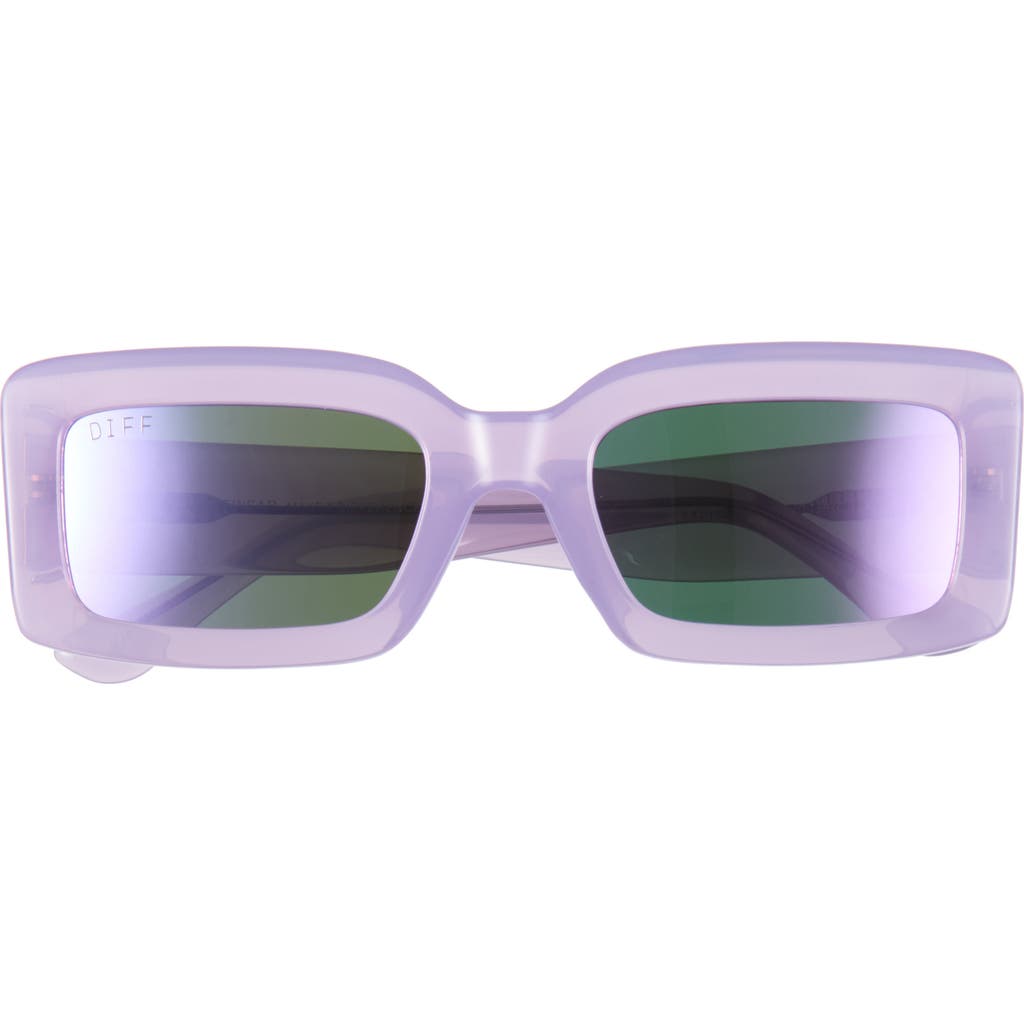 DIFF 53mm Rectangle Sunglasses in Milky Lavender Orchid Mirror at Nordstrom Rack