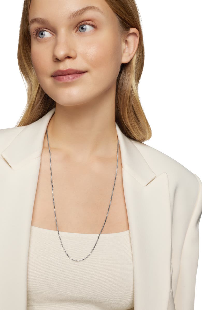 David Yurman Box Chain Slider Necklace in Sterling Silver, 1.7mm, Alternate, color,