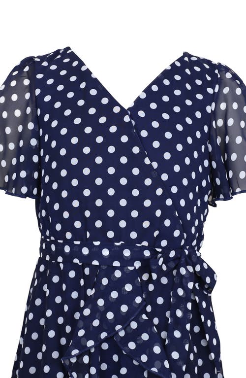 Zunie Kids' Chiffon Faux Wrap Dress In Blue