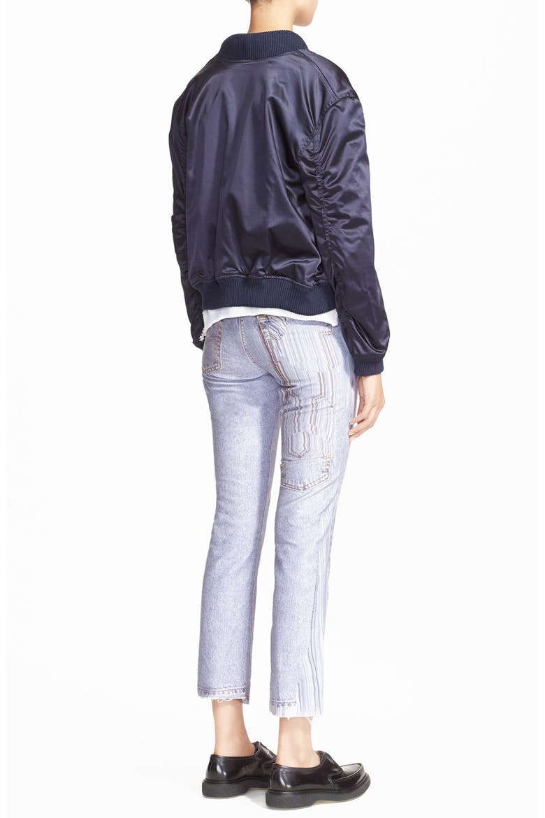 Hand Felted Bomber Jacket, Alternate, color, NAVY ORANGE