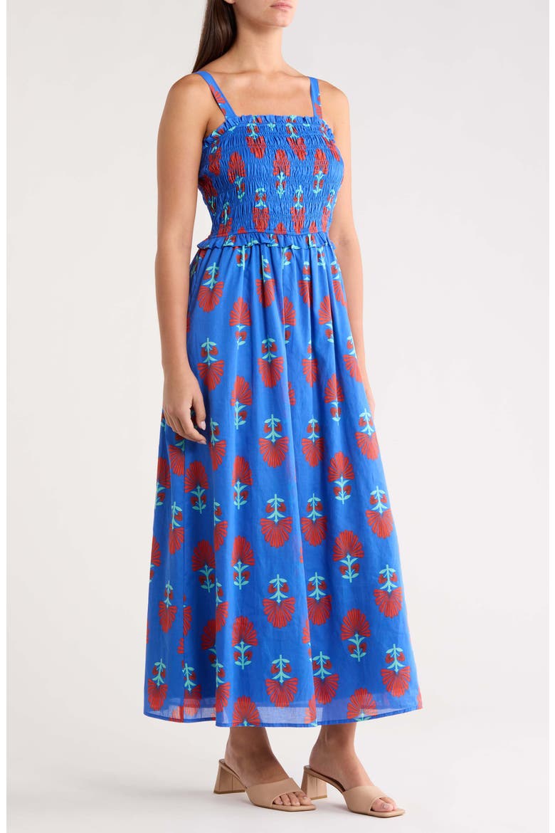Riela Floral Cotton Sundress, Alternate, color, BLUE-RED