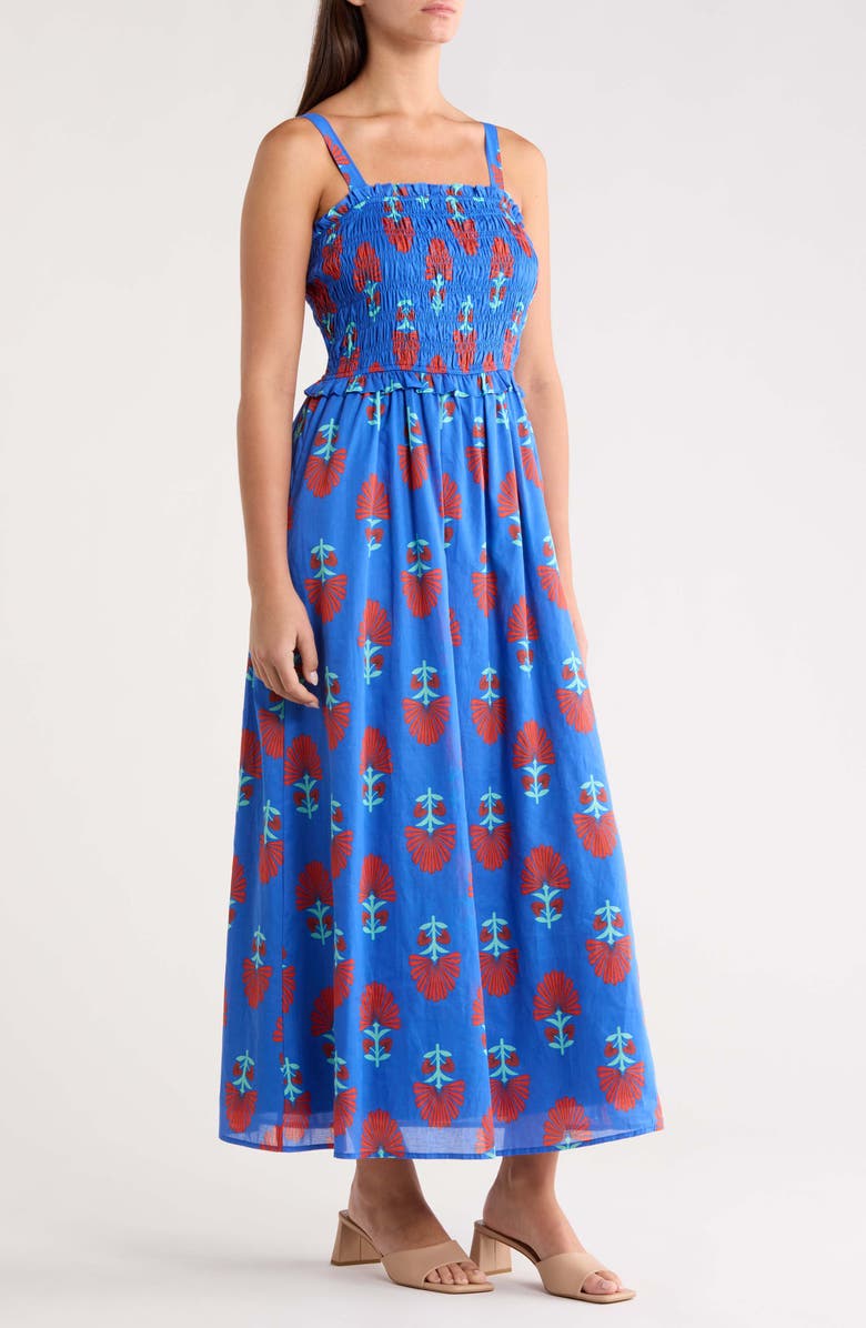 SUGARLIPS Riela Floral Cotton Sundress, Alternate, color, Blue-Red