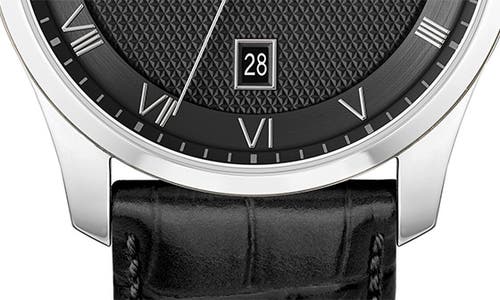 Hugo Boss Men Principle Quartz Basic Calendar Black Leather Watch 41mm In Black