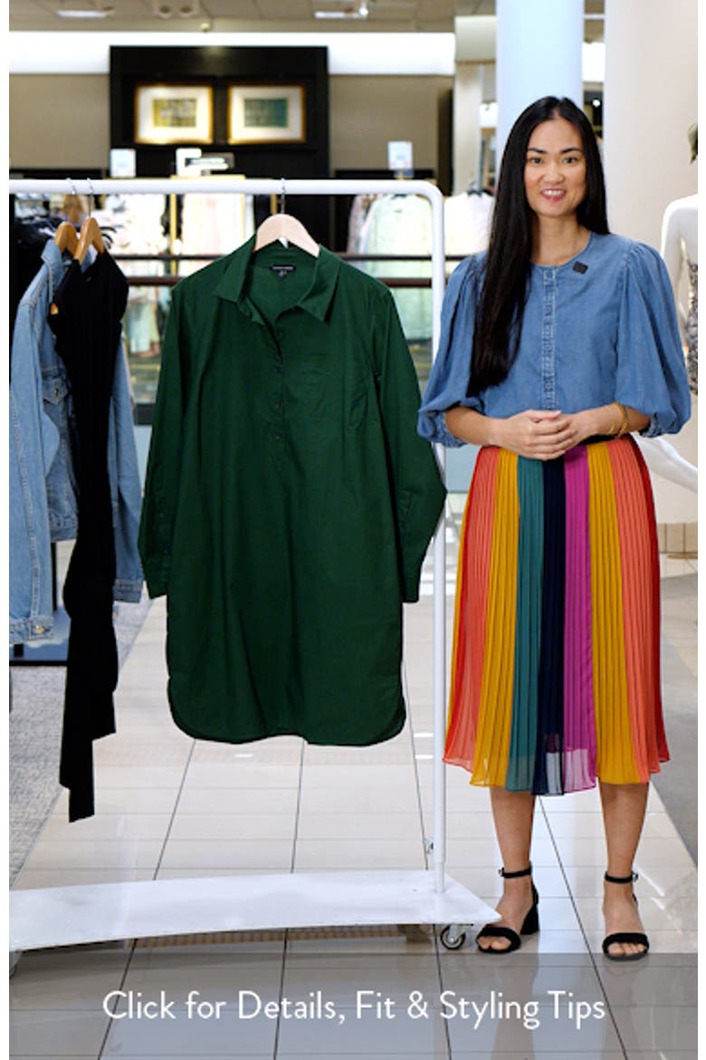 Rubicon Long Sleeve Stretch Cotton Poplin Shirtdress video