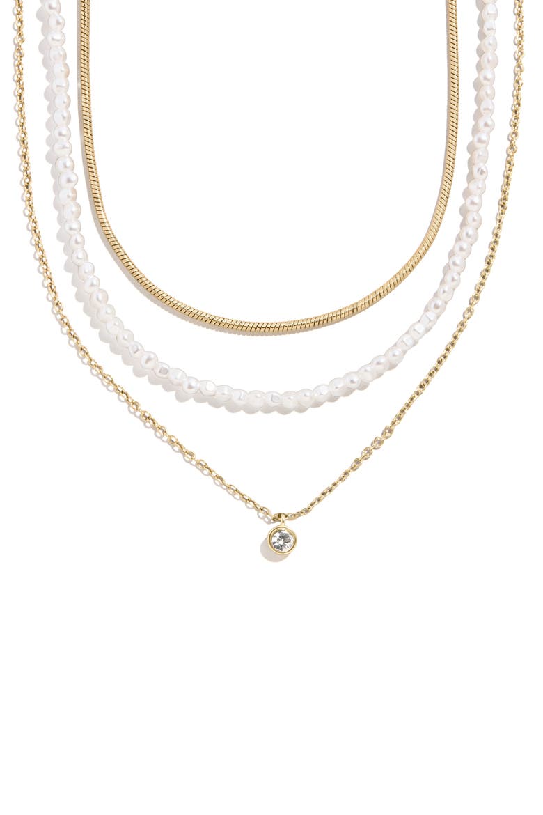 Rue Set of 3 Waterproof Necklaces, Main, color, GOLD