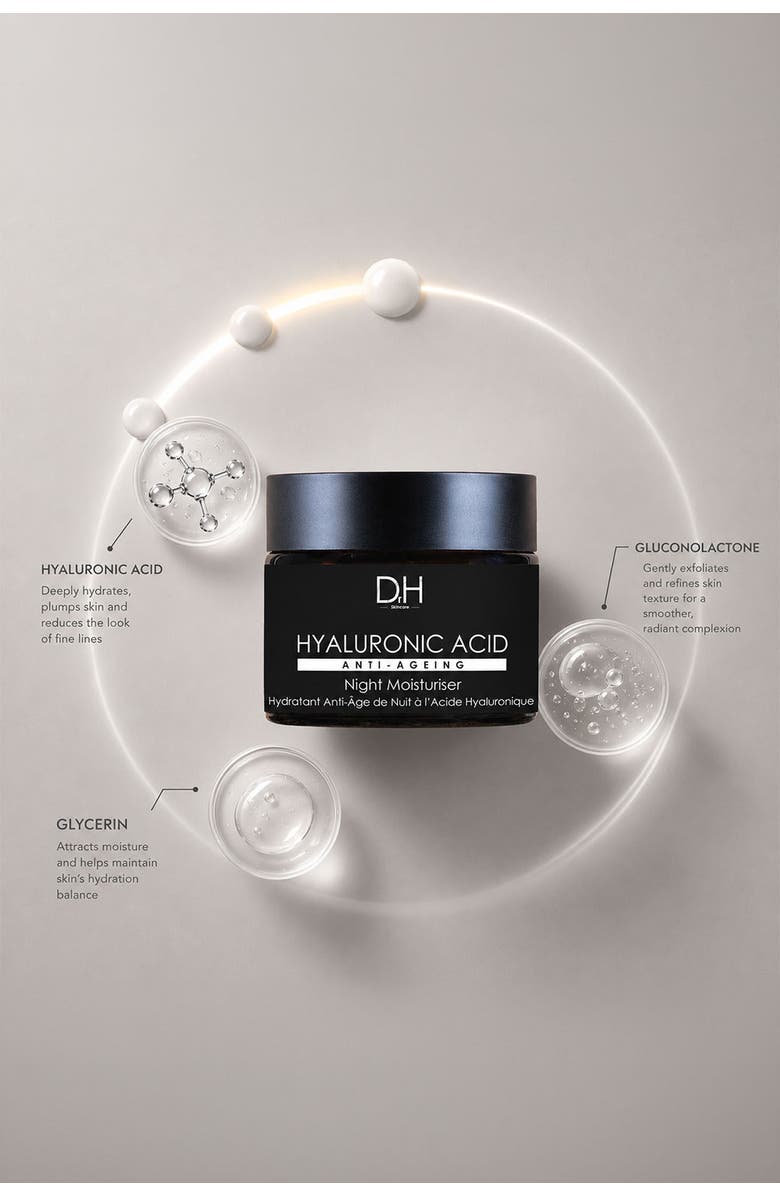Dr H Hyaluronic Acid Renewal Night Moisturiser for Plumping & Radiance 60ml, Alternate, color, White