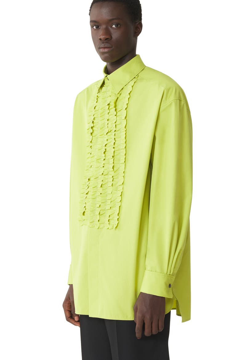 Green Cotton Poplin Bib Front Shirt, Alternate, color, Absinth Green