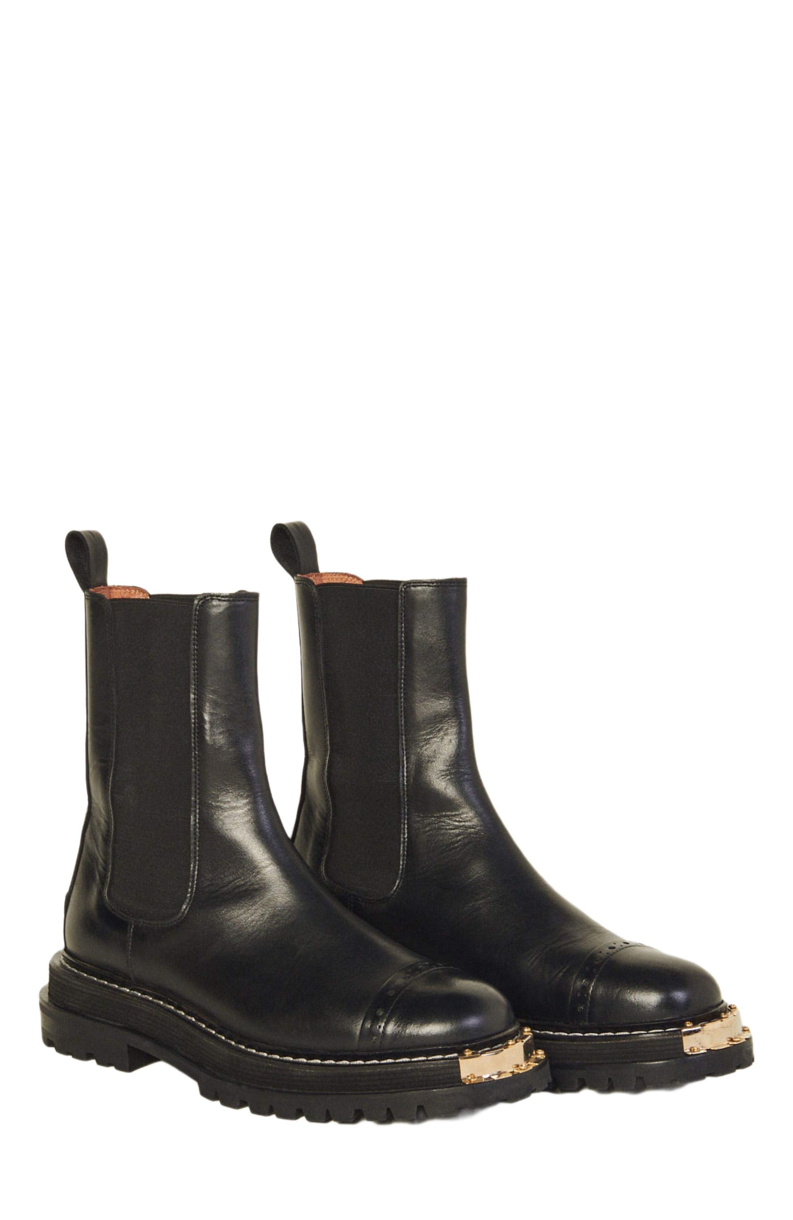 SANDRO Ankle boots with notched sole, Alternate, color, Black