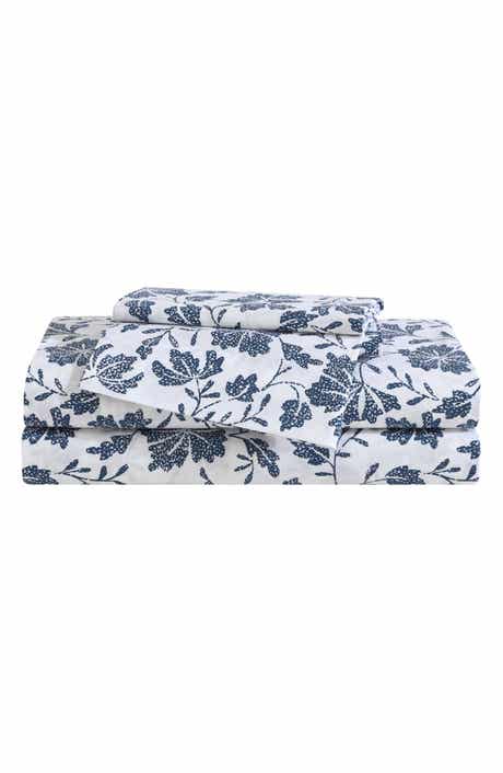 Eddie Bauer Woodblock Floral 200 Thread Count Cotton Percale Sheet Set