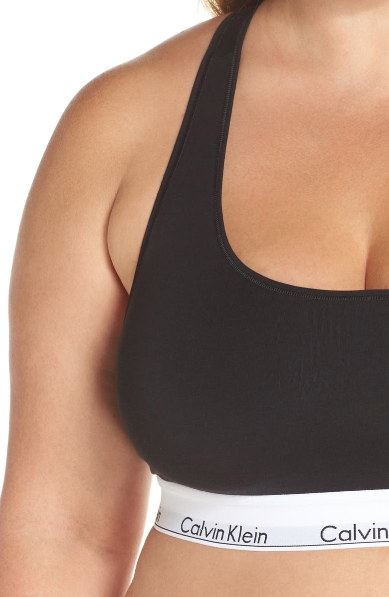 Calvin Klein Modern Cotton Blend Racerback Bralette, Alternate, color,