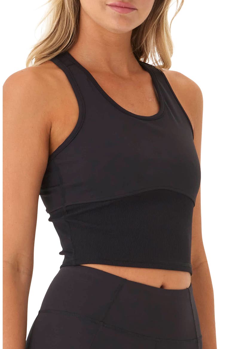 Adria Mix Rib Performance Tank, Main, color, JET BLACK