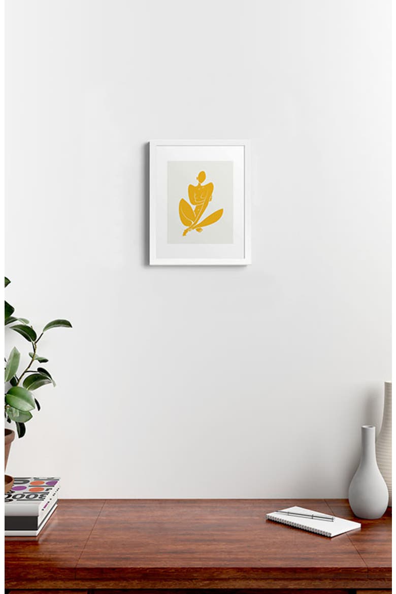 Nude in Yellow Framed Art Print, Alternate, color, YELLOW