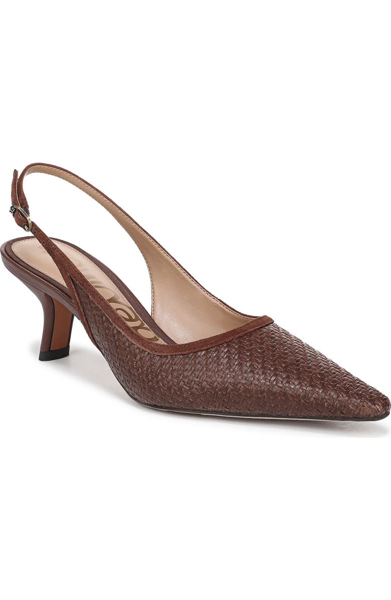 Sam Edelman Bianka Slingback Mesh Pointed Toe Pump, Main, color, Bourbon