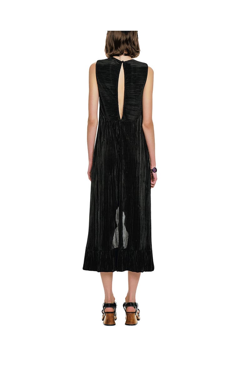 Plisse Hi-Low  Dress, Alternate, color, Black