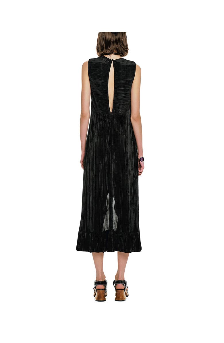 Anna Sui Plisse Hi-Low  Dress, Alternate, color, Black