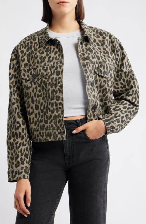 Leopard Print Denim Jacket