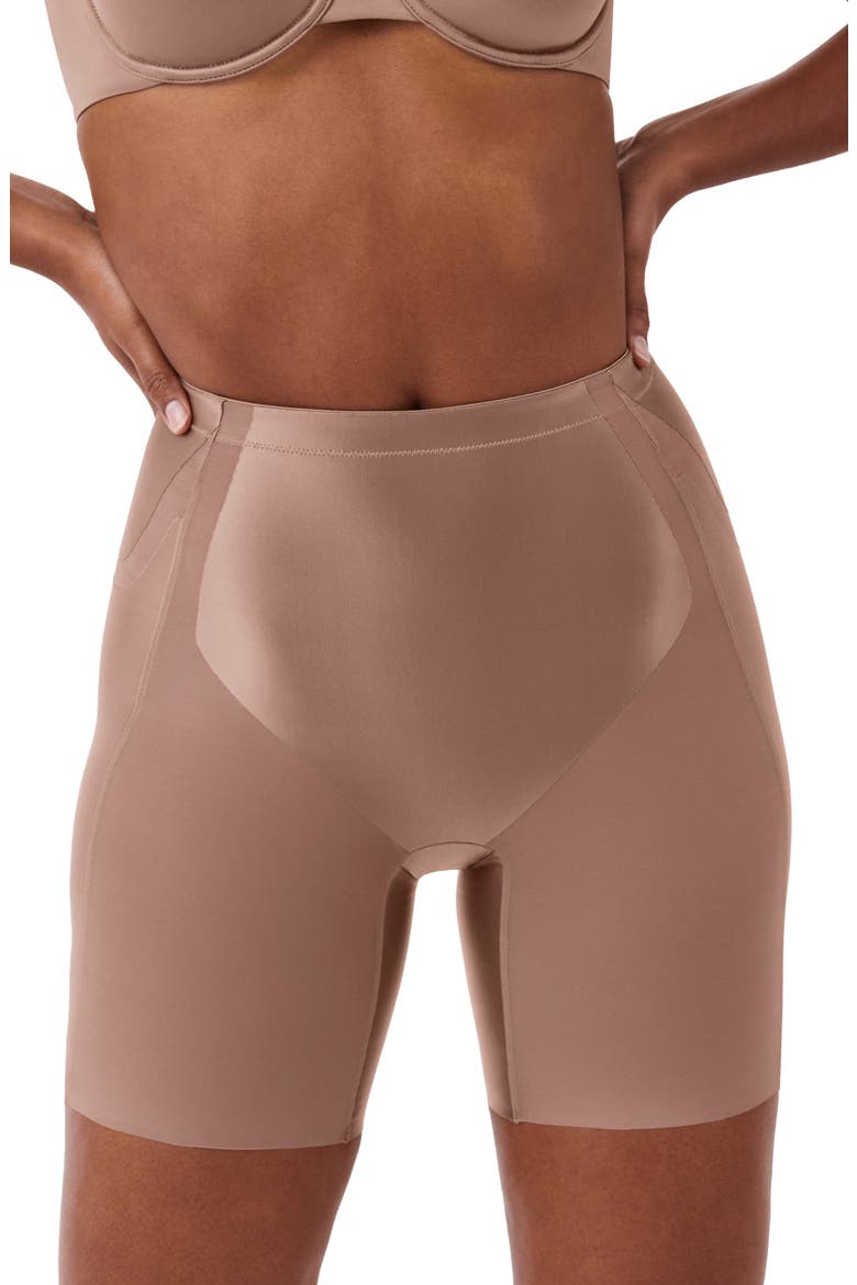 SPANXshape™ Booty-Lifting Mid-Thigh Short, Main, color, CAFE AU LAIT
