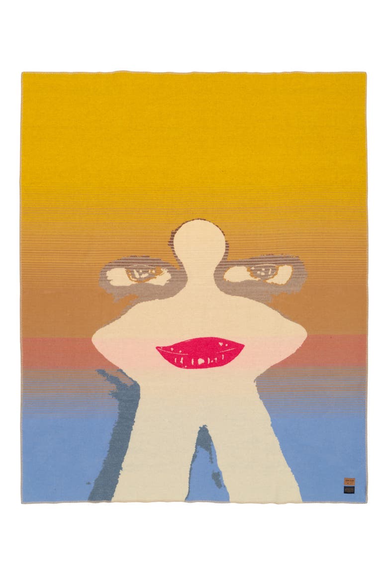 x Andre Walker Limited Edition Wool Throw Blanket, Alternate, color, VOICE OF THE BODY