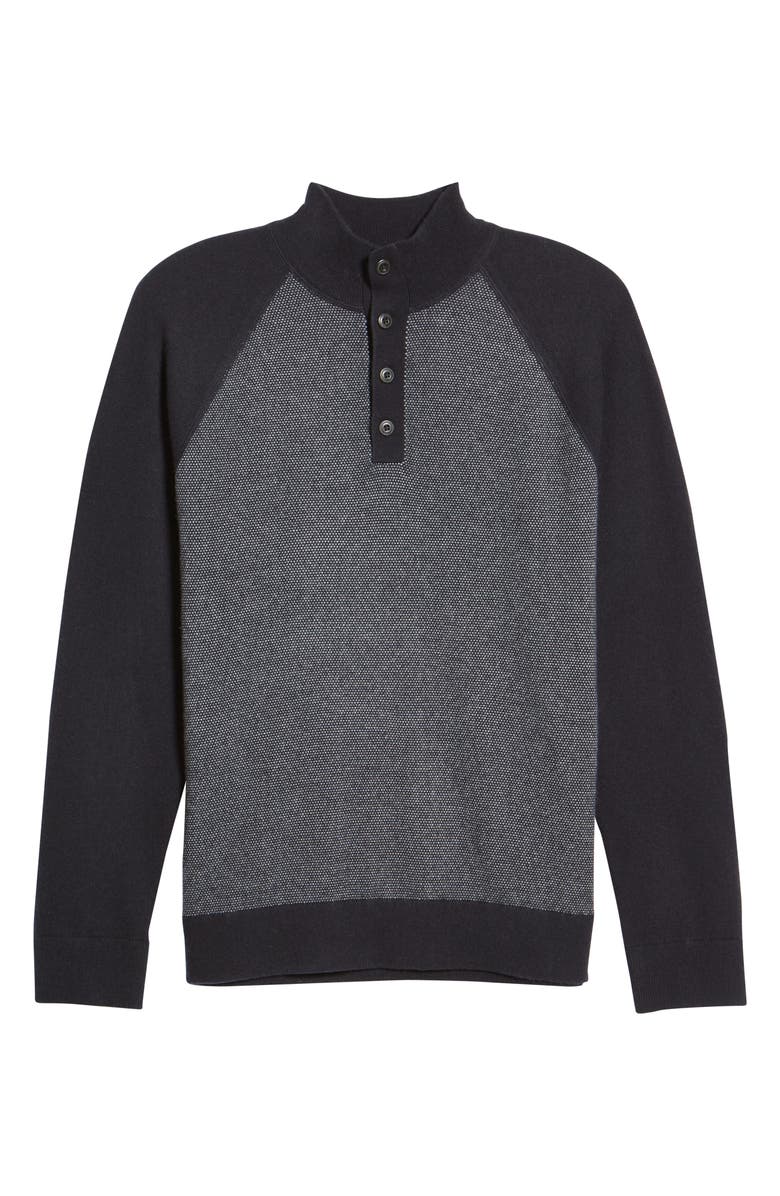 Vince Birdseye Wool & Cashmere Henley Sweater, Alternate, color, 