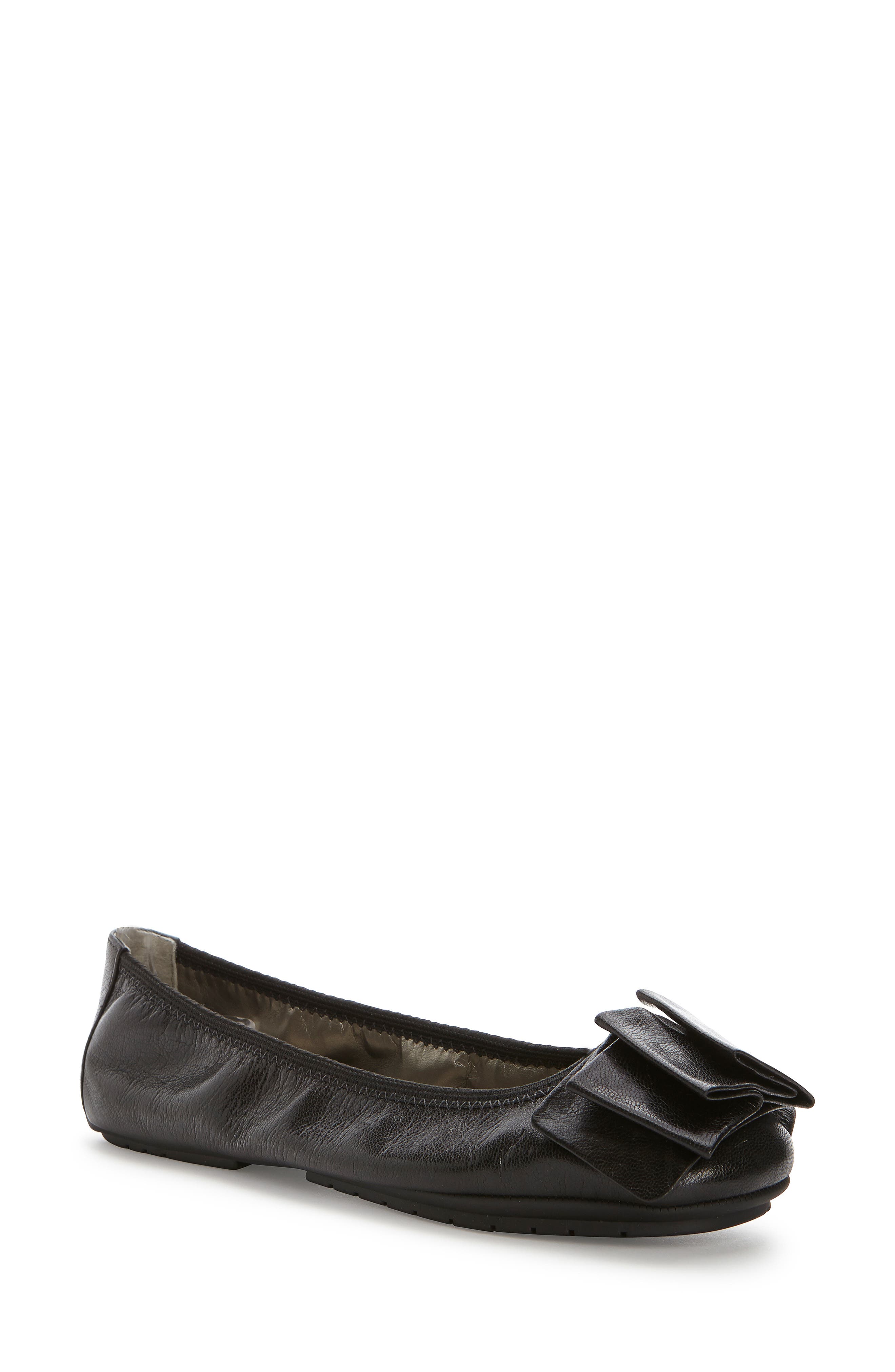 Me Too 'Lilyana 2.0' Flat, Alternate, color, Black Leather