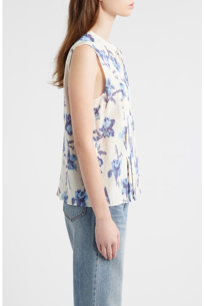 Arden Floral Tie Neck Blouse, Alternate, color, IVORY