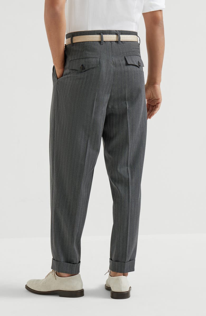 Brunello Cucinelli Virgin wool trousers, Alternate, color, Dark Grey