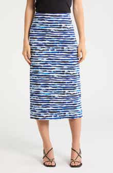A.L.C. Phoebe Stripe Linen Blend Pencil Skirt