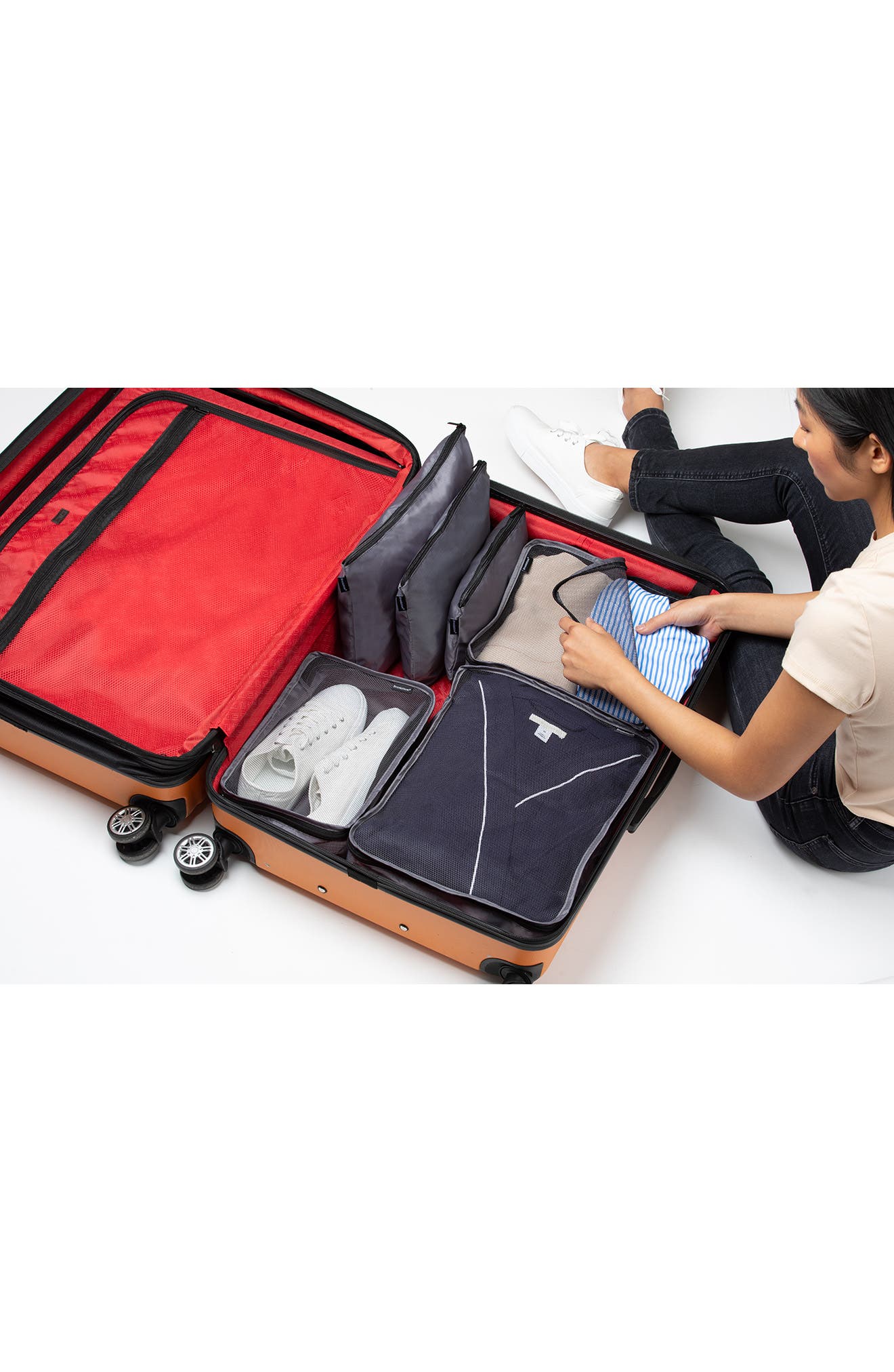 BROOKSTONE 6-Piece Packing Cubes, Alternate, color, Dark Grey