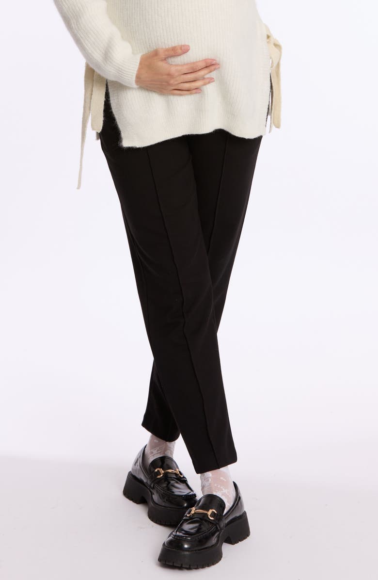 Cache Coeur Clark Maternity Carrot Trousers, Alternate, color, Black