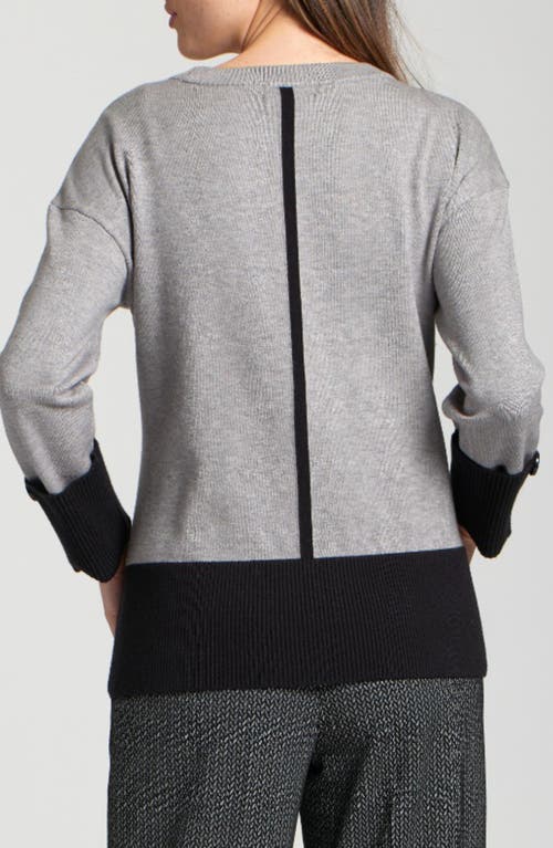 Apny Colorblock Sweater In Gray