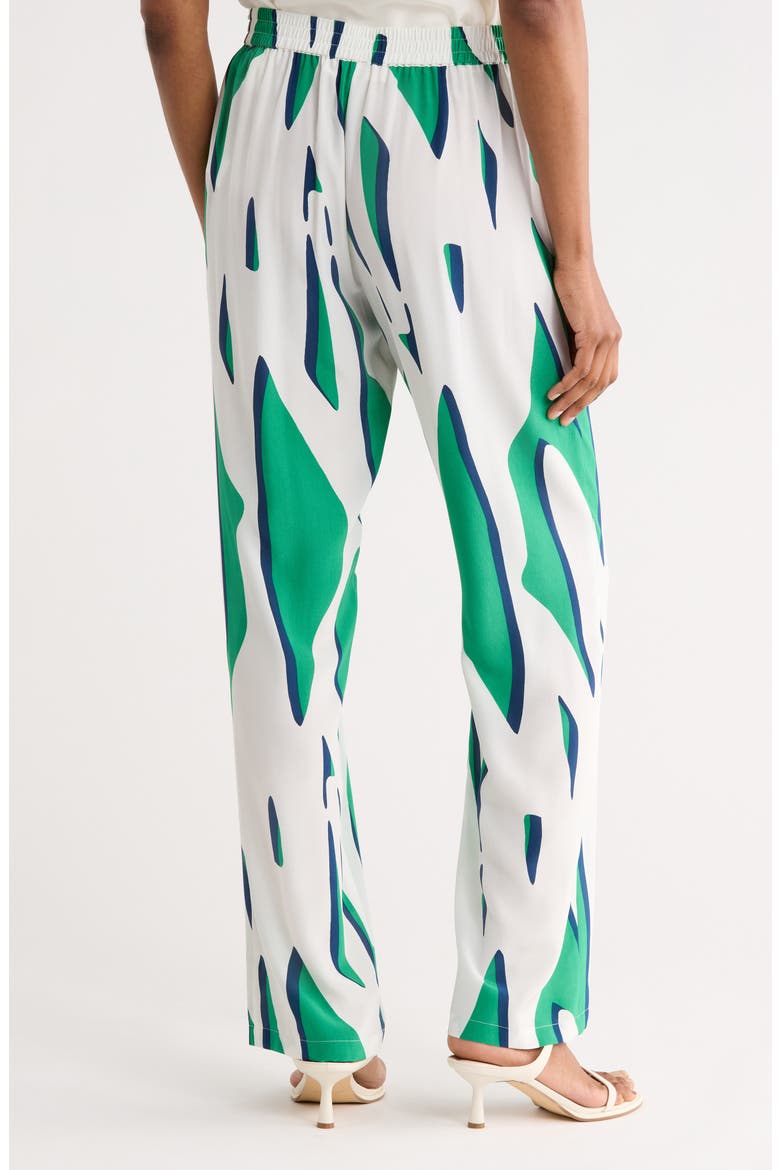 Diane Silk Georgette Straight Leg Pants, Alternate, color, SHADOW TWIGGS GIANT GREEN