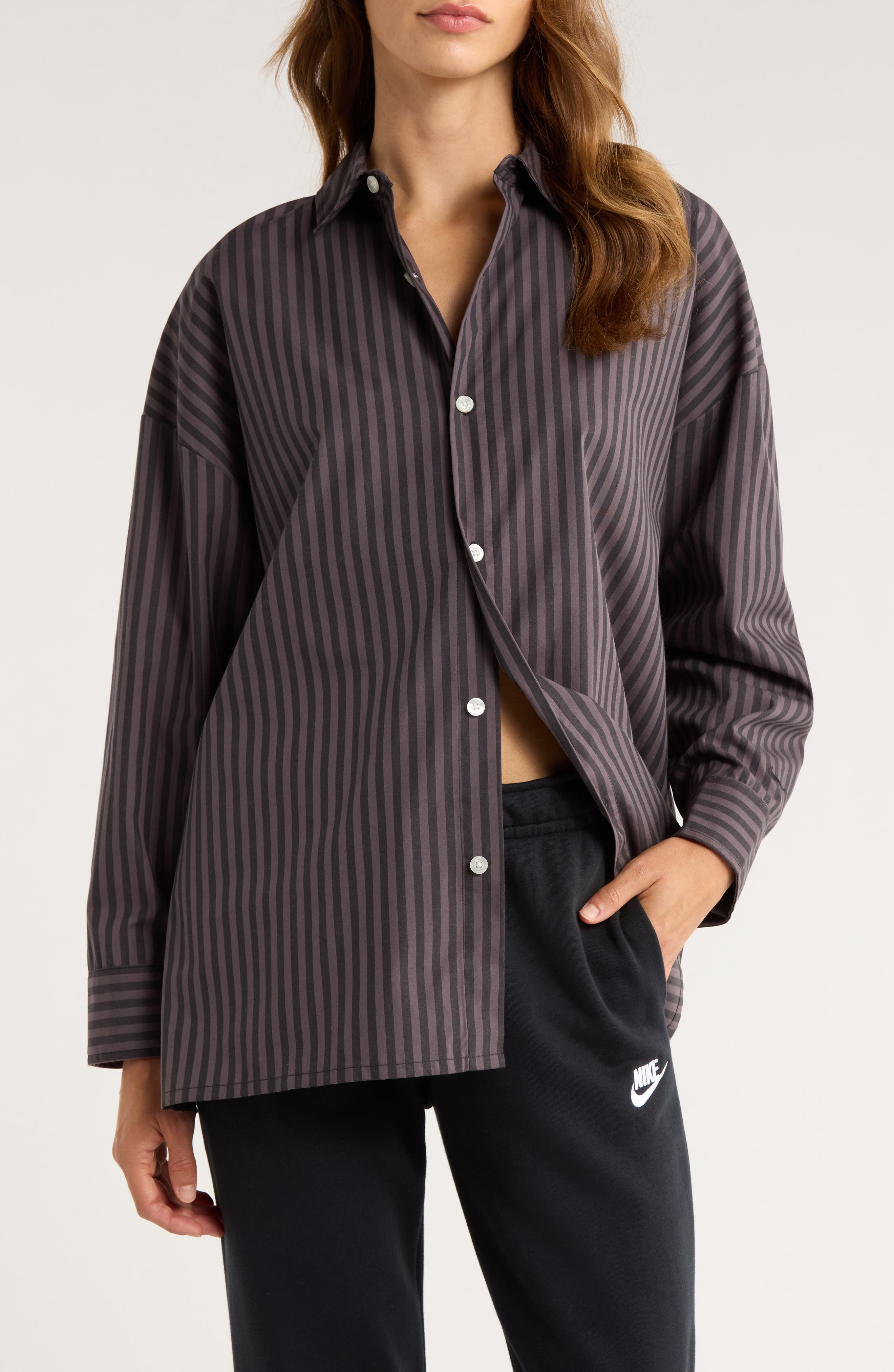 Nike Sportswear Stripe Button-Up Shirt