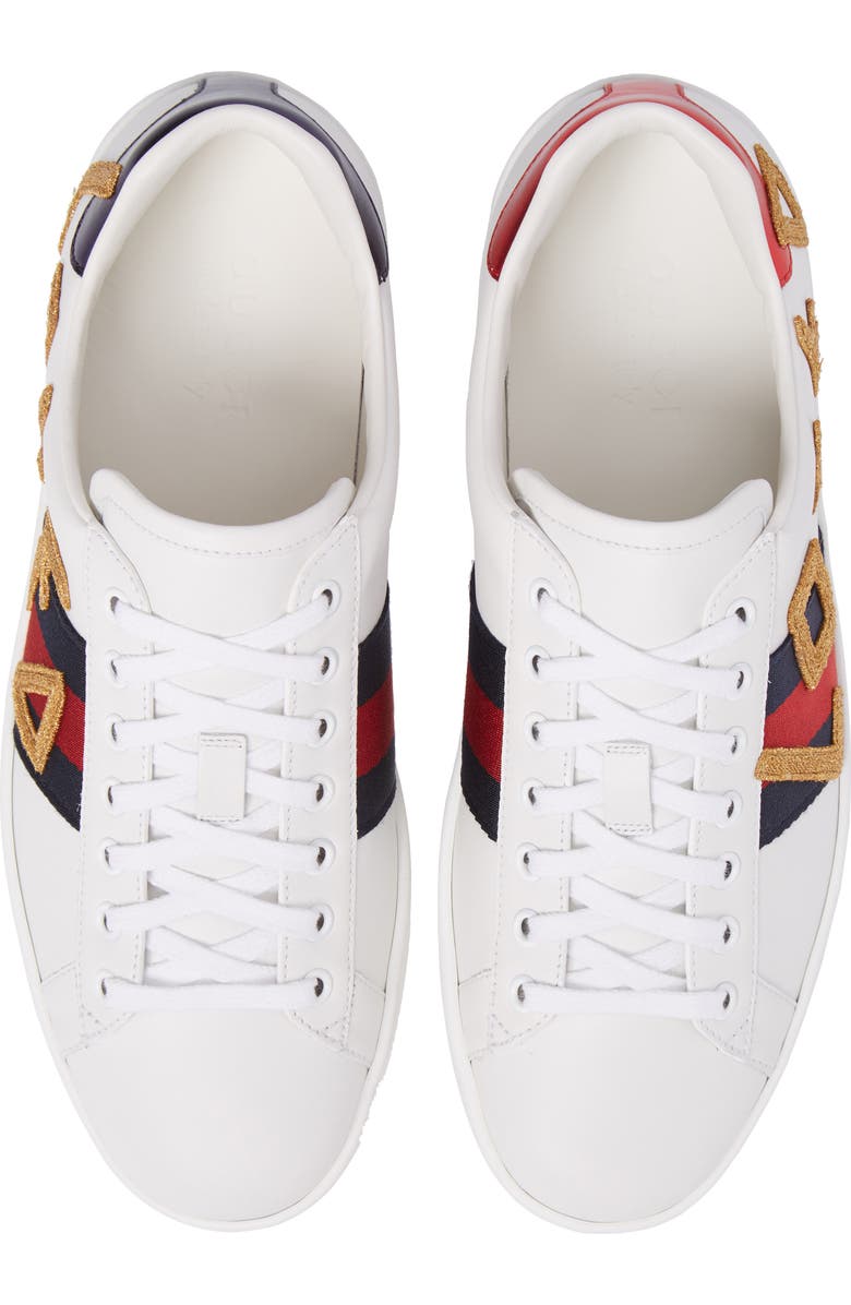 Gucci New Ace Embroidered Sneaker, Alternate, color,