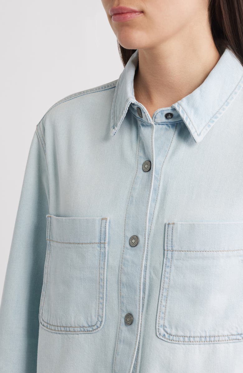 HIDDEN JEANS Classic Crop Denim Shirt Jacket, Alternate, color, Light Wash