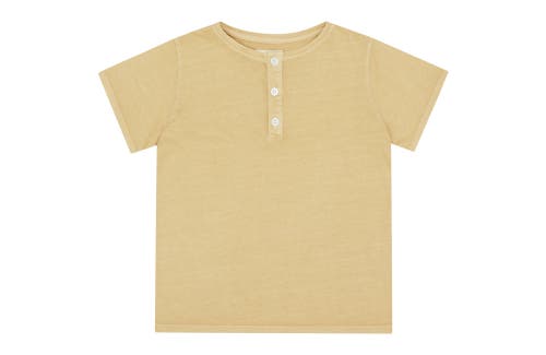 Vild House Of Little Ss Organic Cotton Henley T-shirt In Sandstone-natural Mineral Dye
