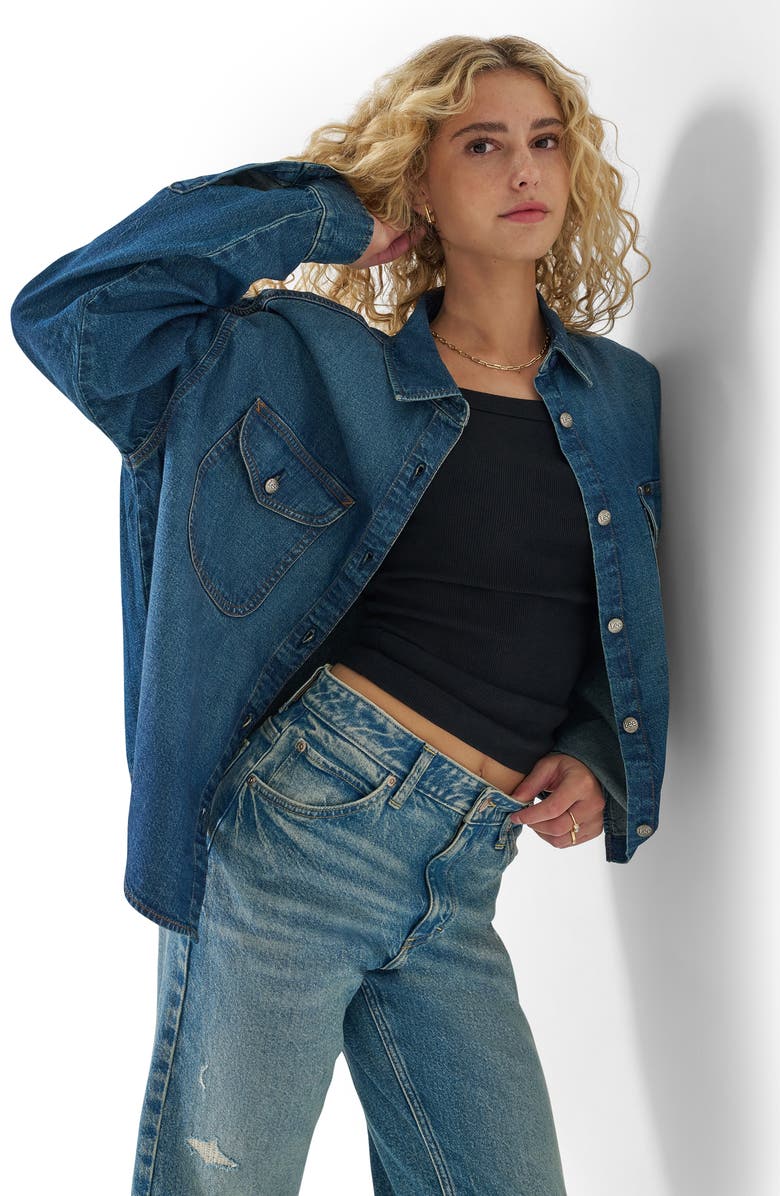 Lee Swing Back Denim Shirt, Alternate, color, Night Adventure