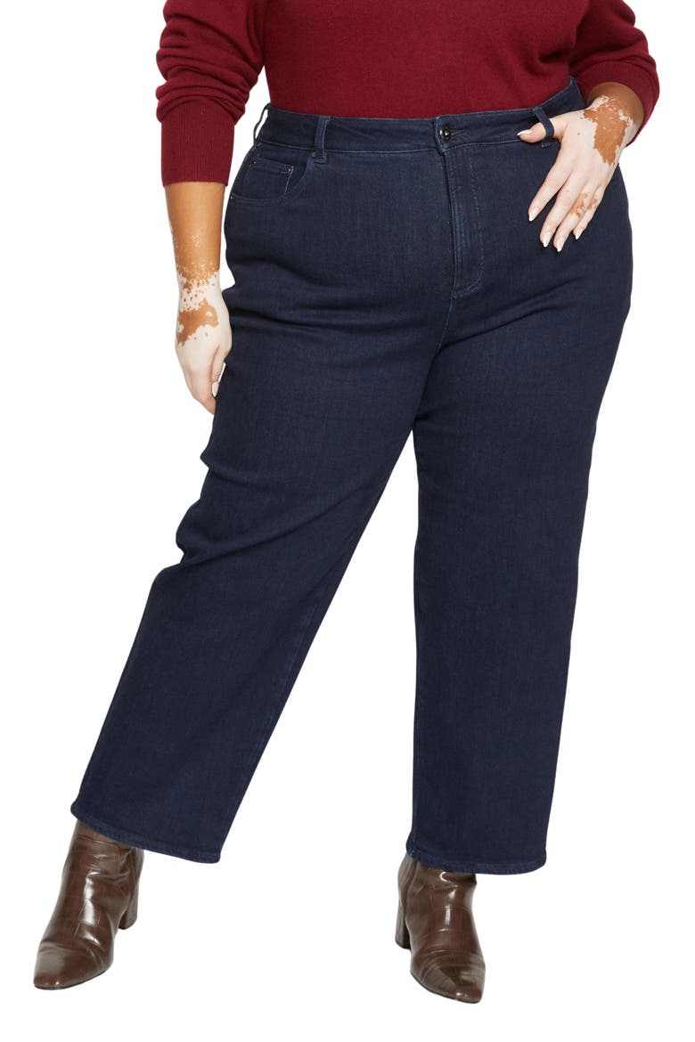 Donna Curve High Waist Straight Leg Jeans, Main, color, DARK INDIGO