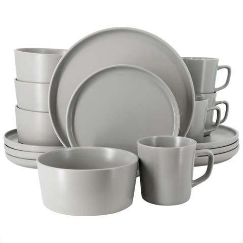 Luxmatte Light Grey 16 Piece Dinnerware Set