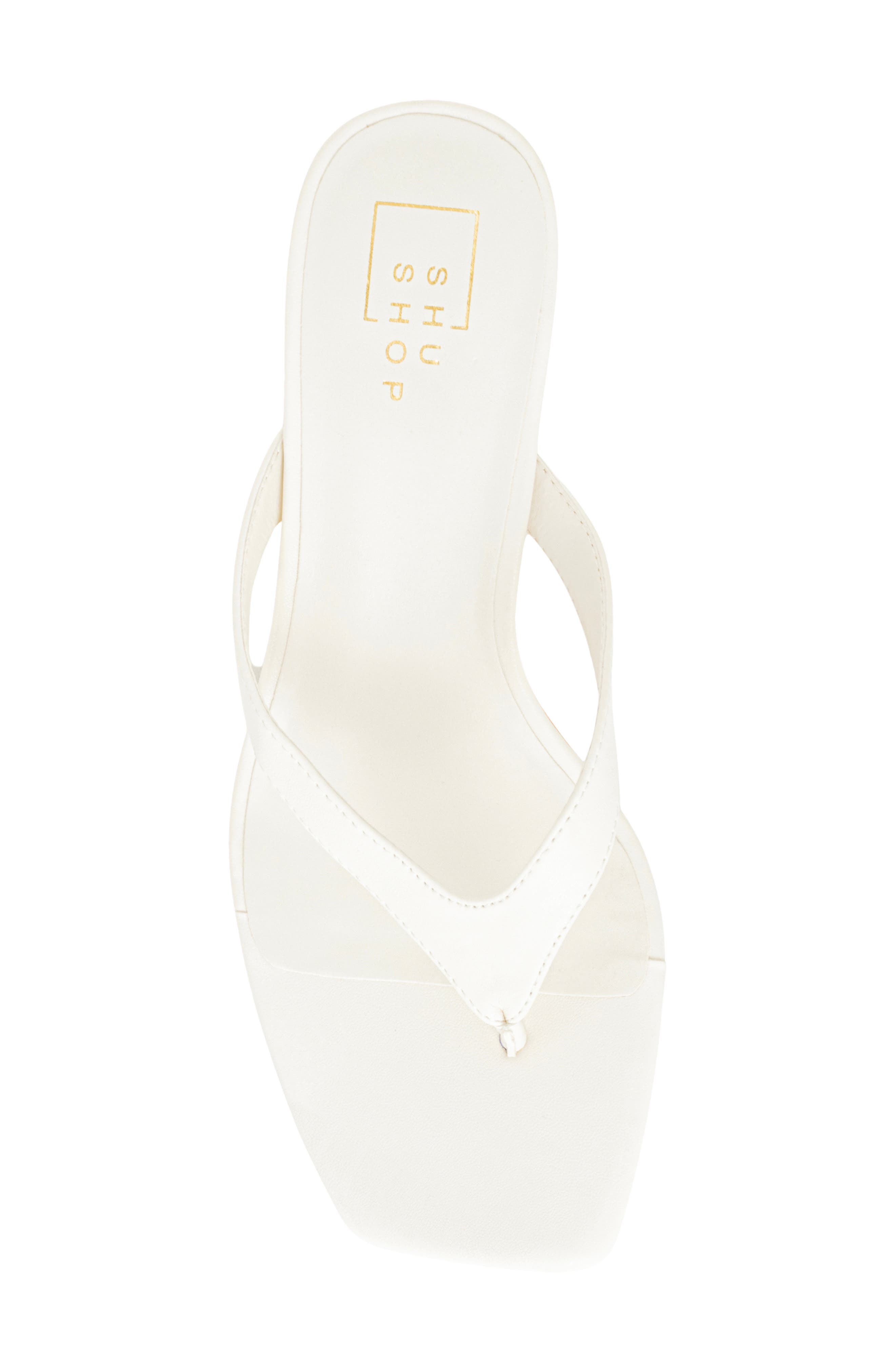 SHUSHOP Franny Kitten Heel Flip Flop, Alternate, color, Bone