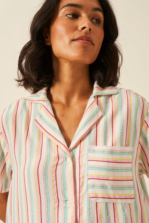 Stripe & Stare Seersucker Short Sleeve Pj Top
