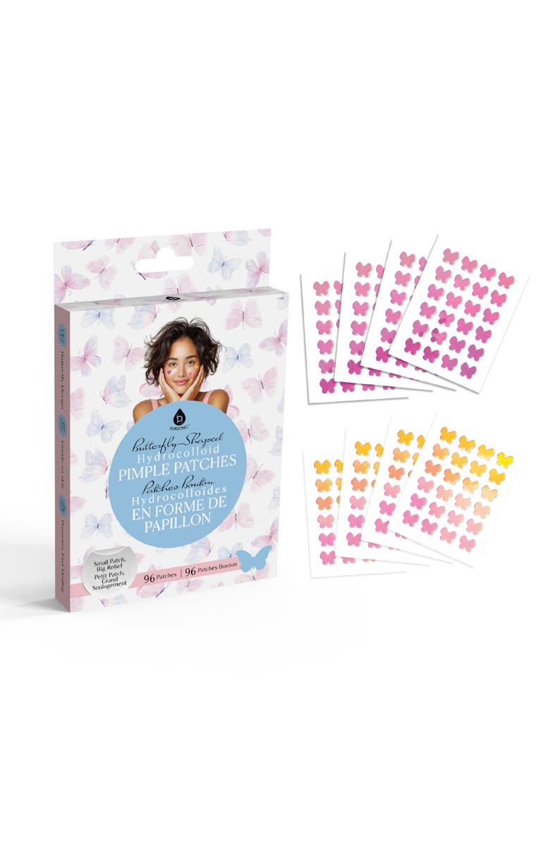 PURSONIC Butterfly Hydrocolloid Pimple Patches Gentle & Effective Blemish Care, Main, color, Multicolor
